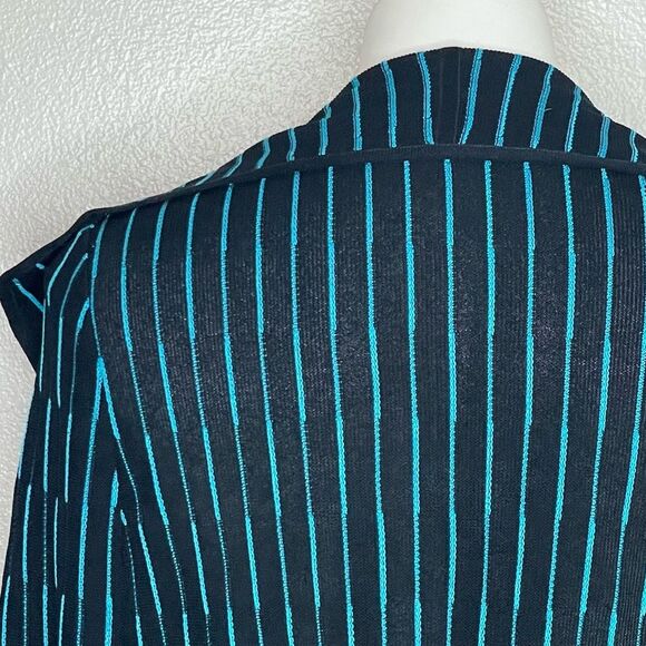 Ming Wang Black Stripe Waterfall Cardigan Size Small - Picture 7 of 16